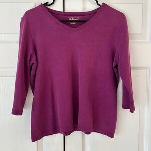 L.L. Bean Women’s Pink Short Sleeve 100% Cotton Tunic Blouse Shirt Size M